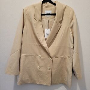 Darling Women's Large Tan Blazer Tencel Linen Career NEW NWT